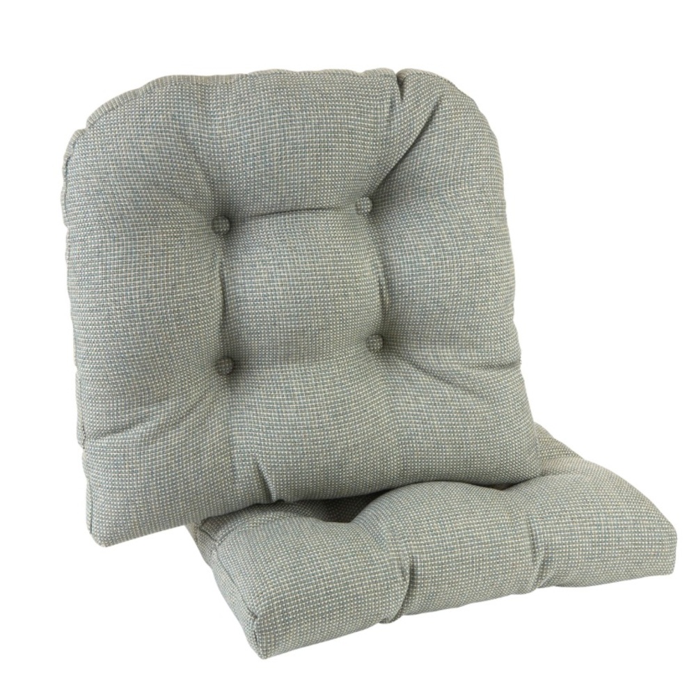 Klear Vu Gripper Overstuffed Tufted Chair Cushion Set in Spa Green
